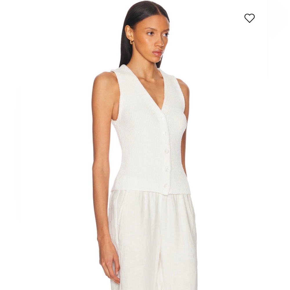 New Enza Costa Boucle Knit Vest in Off White Size Small - Picture 3 of 8
